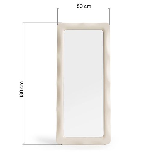 Rectangular Mirror Noelle 180x80 cm, Light Beige, Glossy