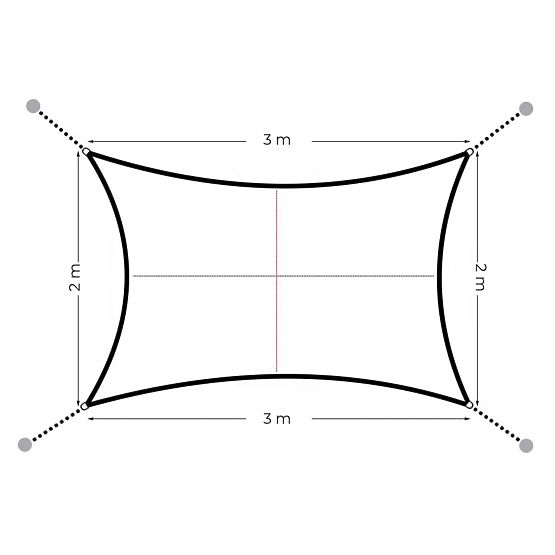 Waterproof rectangular tarpaulin 2x3 m - beige
