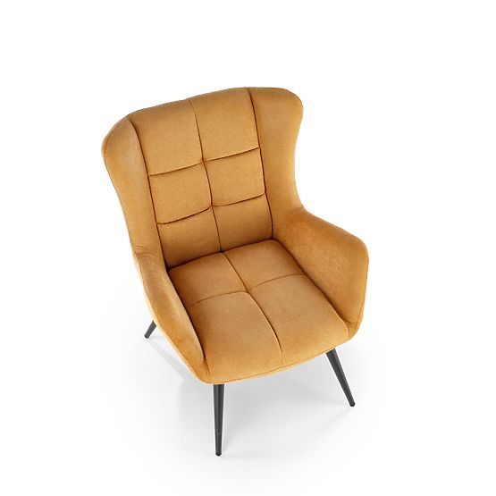 Relaxation armchair BYRON - mustard