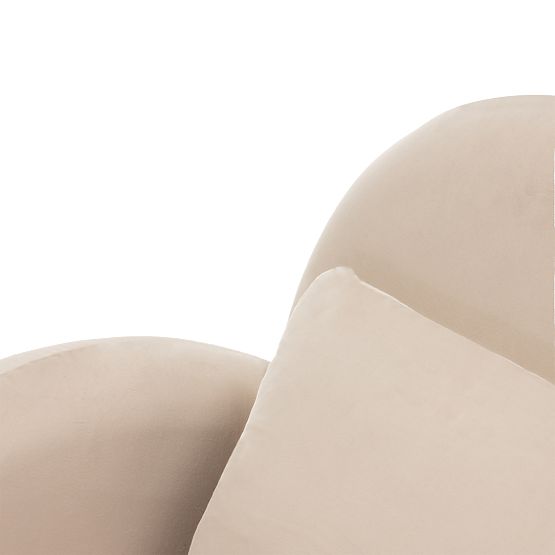 Relaxation Chair Rainbow Light Beige, Velvet, Rounded
