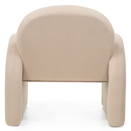 Relaxation Chair Rainbow Light Beige, Velvet, Rounded