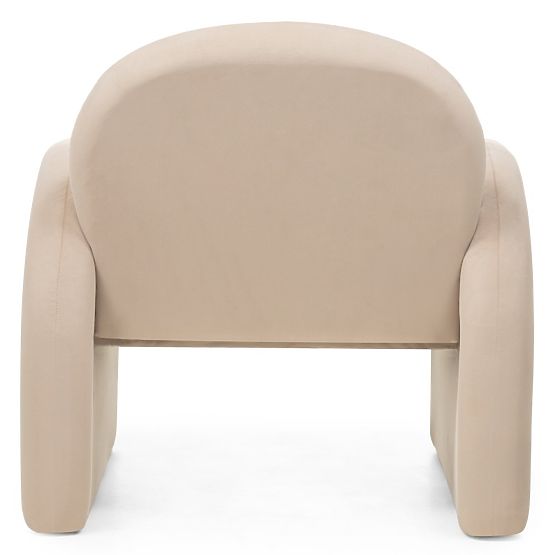 Relaxation Chair Rainbow Light Beige, Velvet, Rounded
