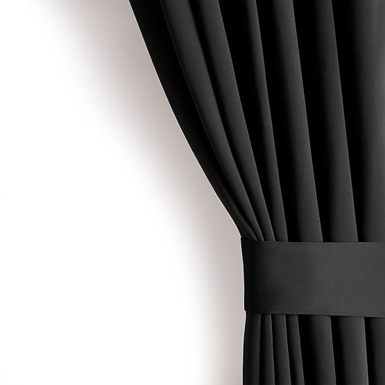 RESTILO BLACKOUT Curtain Black Classic Style Sash Tape Material Blackout 140x245
