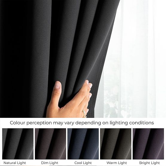 RESTILO BLACKOUT Curtain Black Classic Style Sash Tape Material Blackout 140x245