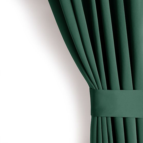 RESTILO BLACKOUT Curtain in Bottle Green, Classic Style, Silver Eyelets
