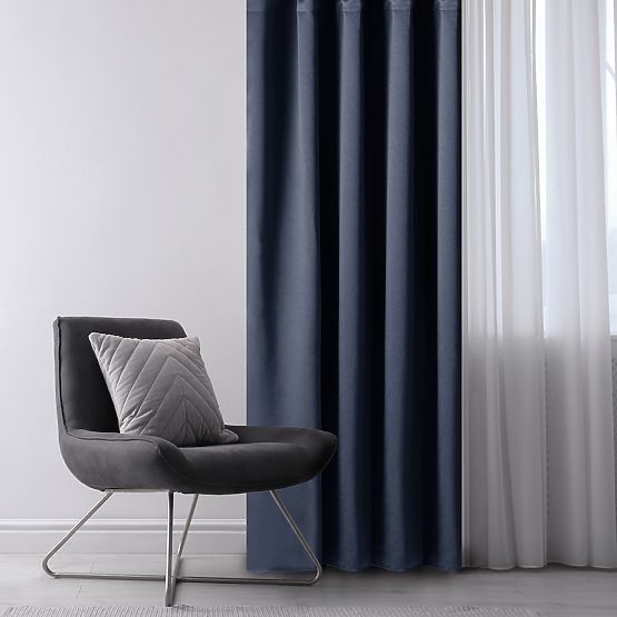 RESTILO BLACKOUT Curtain Indigo Color, Classic Style, Silver Eyelets, Material Bla