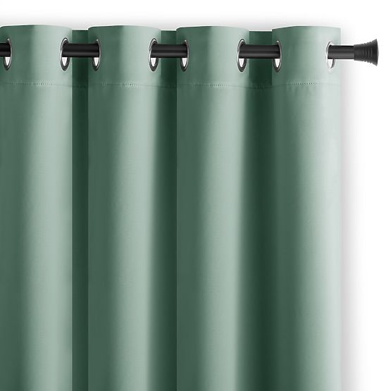RESTILO BLACKOUT Curtain Mint Color, Classic Style, Silver Eyelets, Material bl