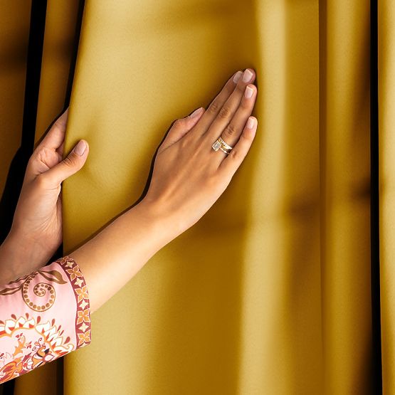 RESTILO BLACKOUT Curtain Mustard Color, Classic Style, Silver Eyelets, Material