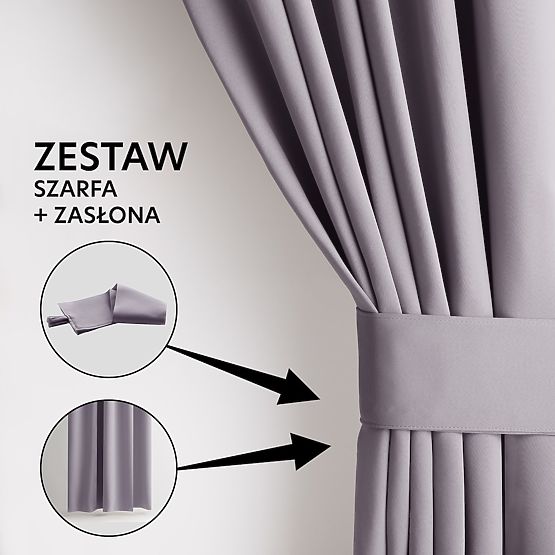 RESTILO BLACKOUT Curtain Powder Pink Tie Classic Style Silver Eyelets Material