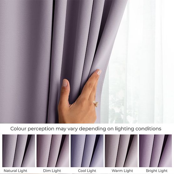 RESTILO BLACKOUT Curtain Powder Pink Tie Classic Style Silver Eyelets Material