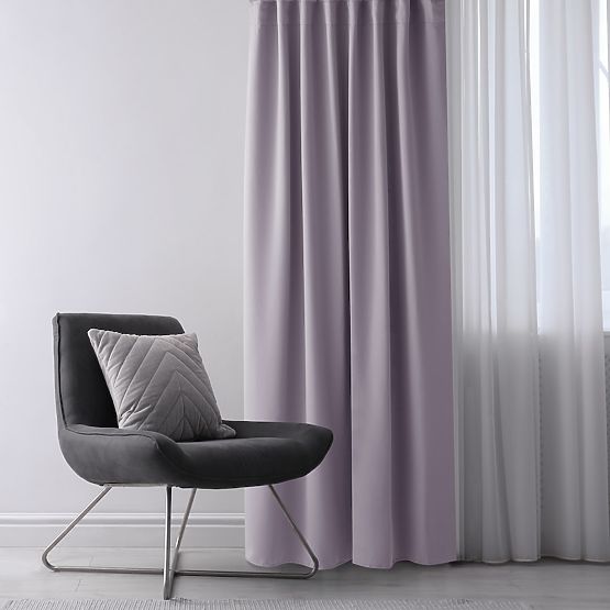 RESTILO BLACKOUT Curtain Powder Pink Tie Classic Style Silver Eyelets Material