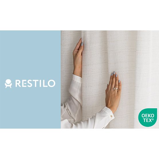 RESTILO Curtain DRIMAR Beige Color Modern Style Silver Eyelets Material Linen, Microfiber 140x250