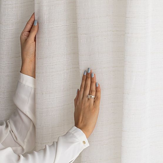 RESTILO Curtain DRIMAR Beige Color Modern Style Tape Material Linen, Microfiber 140x250