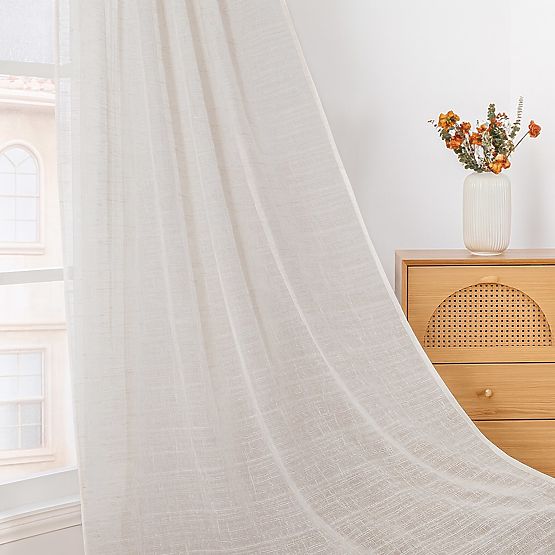 RESTILO Curtain DRIMAR Beige Color Modern Style Tape Material Linen, Microfiber 140x270