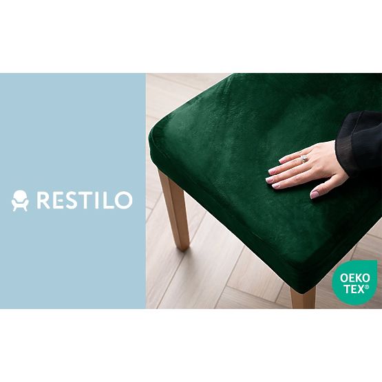 RESTILO SENTO Sofa Cover in Bottle Green Smooth Classic Style