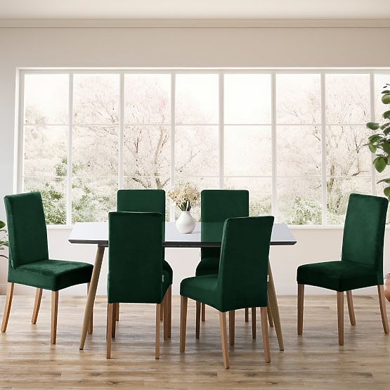 RESTILO SENTO Sofa Cover in Bottle Green Smooth Classic Style