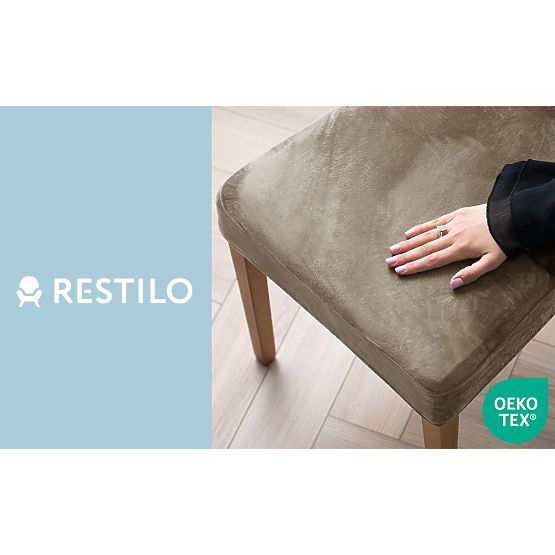 RESTILO Sofa Cover SENTO Beige Smooth Classic Style