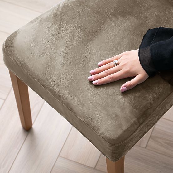 RESTILO Sofa Cover SENTO Beige Smooth Classic Style