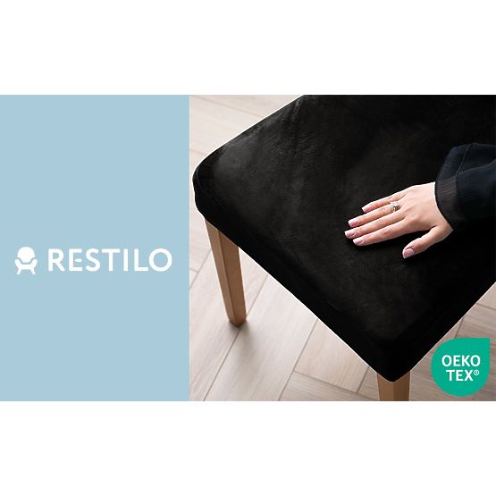 RESTILO Sofa Cover SENTO Black Smooth Classic Style