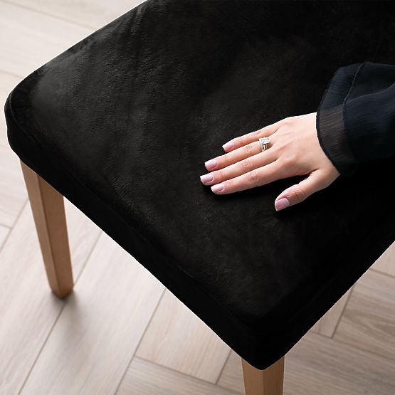 RESTILO Sofa Cover SENTO Black Smooth Classic Style