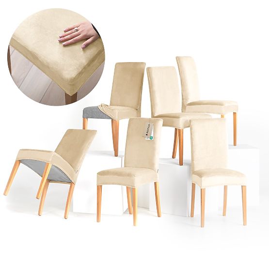 RESTILO Sofa Cover SENTO Color Light Beige Smooth Classic Style