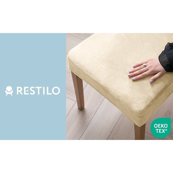 RESTILO Sofa Cover SENTO Color Light Beige Smooth Classic Style