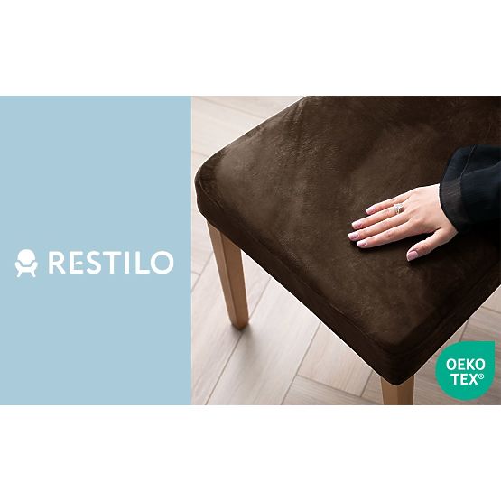 RESTILO Sofa Cover SENTO Dark Brown Smooth Classic Style