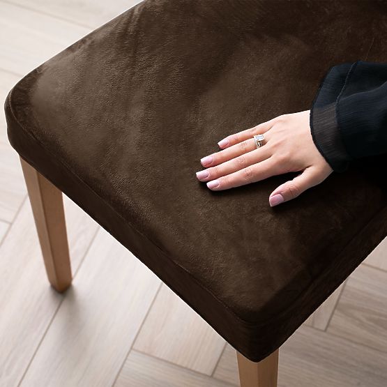 RESTILO Sofa Cover SENTO Dark Brown Smooth Classic Style