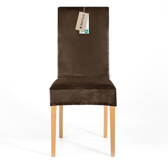 RESTILO Sofa Cover SENTO Dark Brown Smooth Classic Style