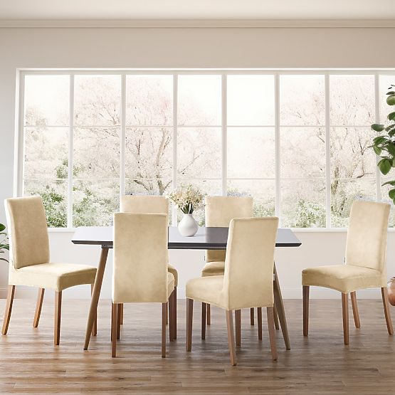 RESTILO Sofa Cover SENTO Light Beige Smooth Classic Style