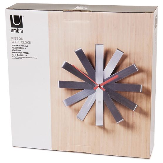 RIBBON Clock in Grey by Umbra