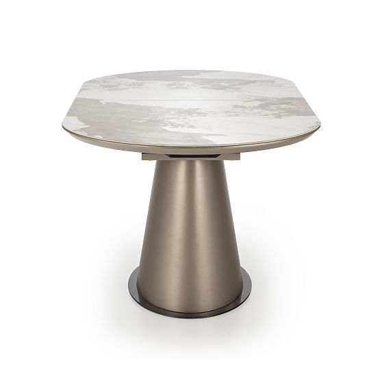 ROBINSON extendable table, beige marble / cappuccino / black