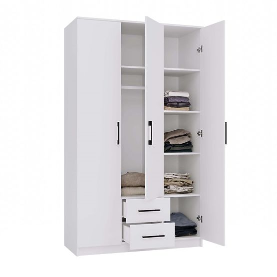 Romana 120 WHITE Wardrobe Without Mirror