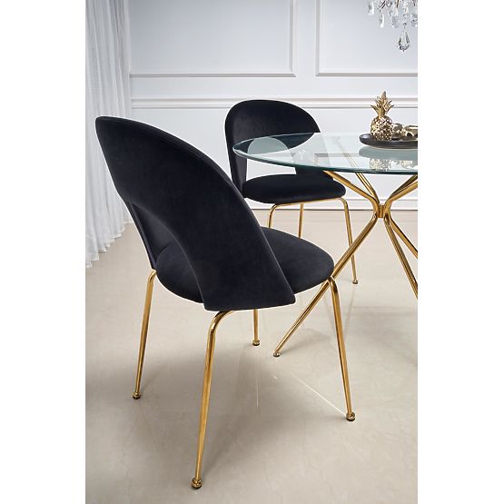 RONDO Table, Top - Clear, Legs - Gold
