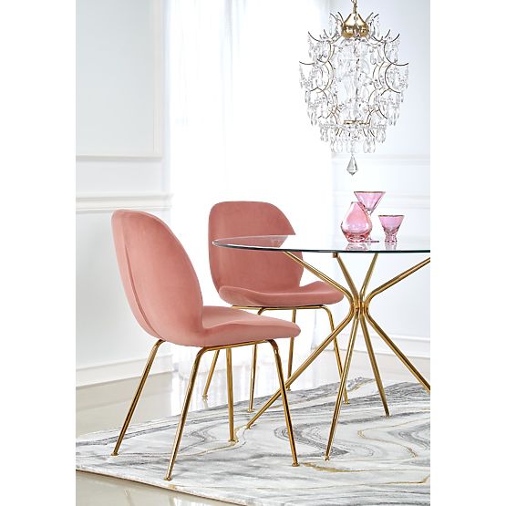 RONDO Table, Top - Clear, Legs - Gold