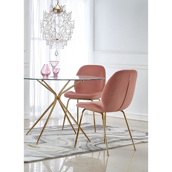 RONDO Table, Top - Clear, Legs - Gold