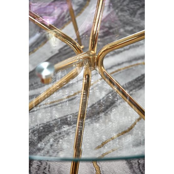 RONDO Table, Top - Clear, Legs - Gold