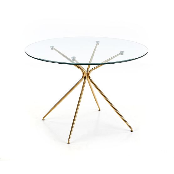 RONDO Table, Top - Clear, Legs - Gold