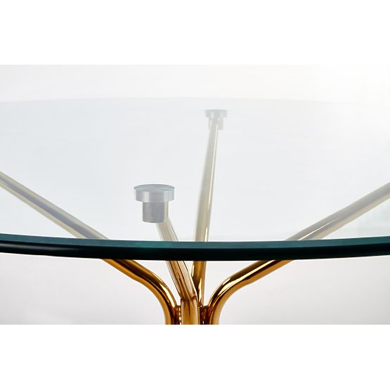 RONDO Table, Top - Clear, Legs - Gold