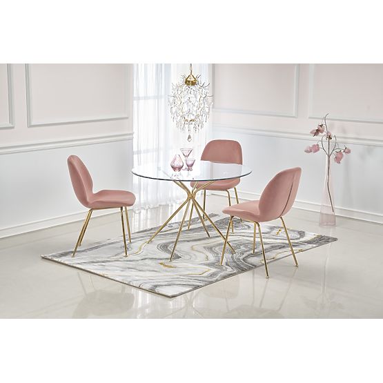 RONDO Table, Top - Clear, Legs - Gold