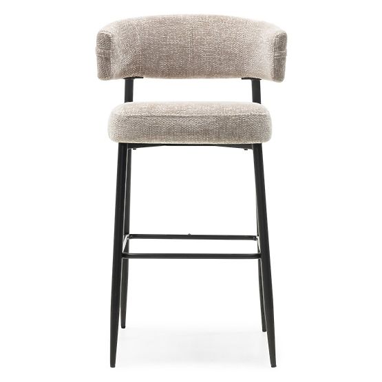 Rosario Bar Stool Beige/Black Legs