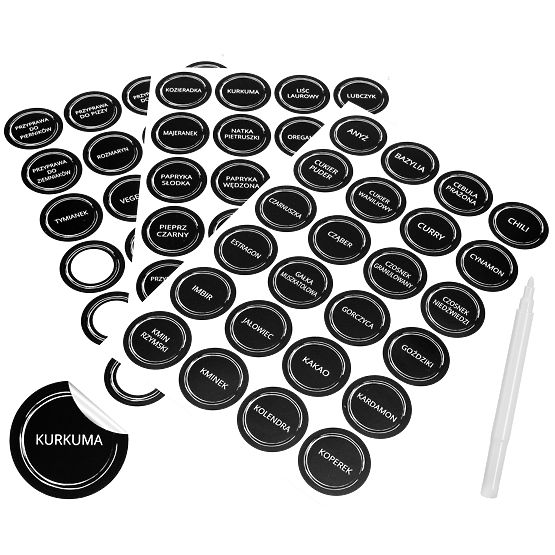Rotating Spice Rack ROMERO 16 Jars + 72 Stickers