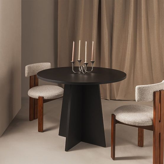 Round Dining Table Merlo 100 cm, Black