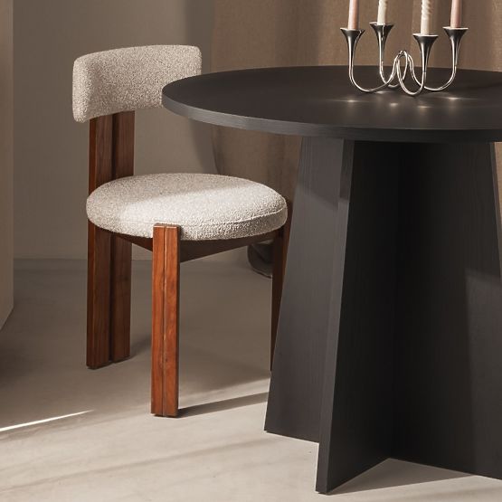 Round Dining Table Merlo 100 cm, Black