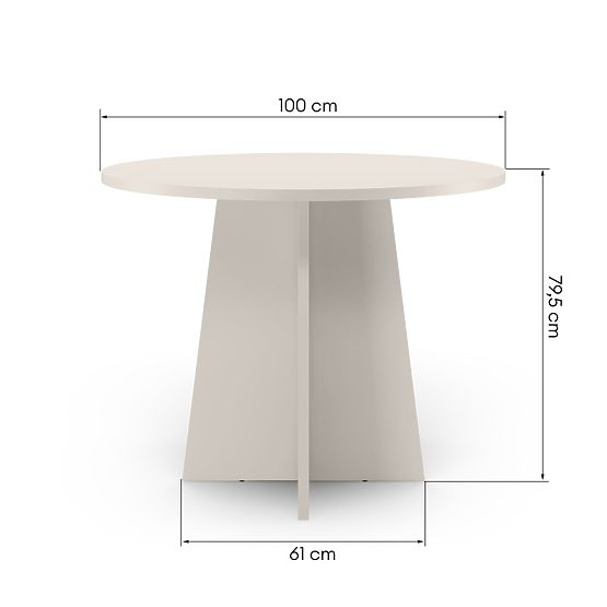 Round Dining Table Merlo 100 cm, Cashmere
