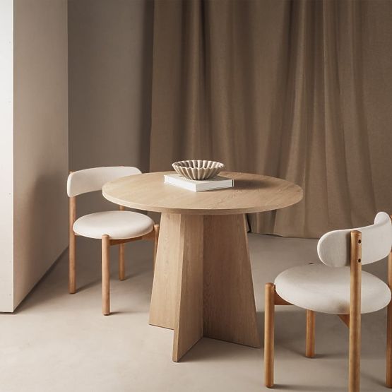 Round Dining Table Merlo 100 cm, Cremona Oak Torro