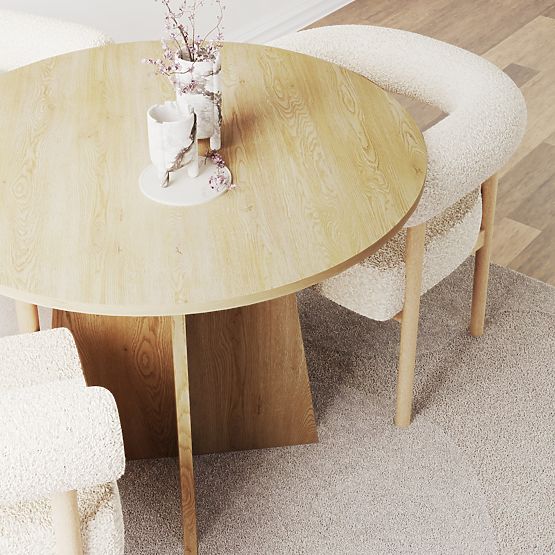 Round Dining Table Merlo 100 cm, Cremona Torro Oak