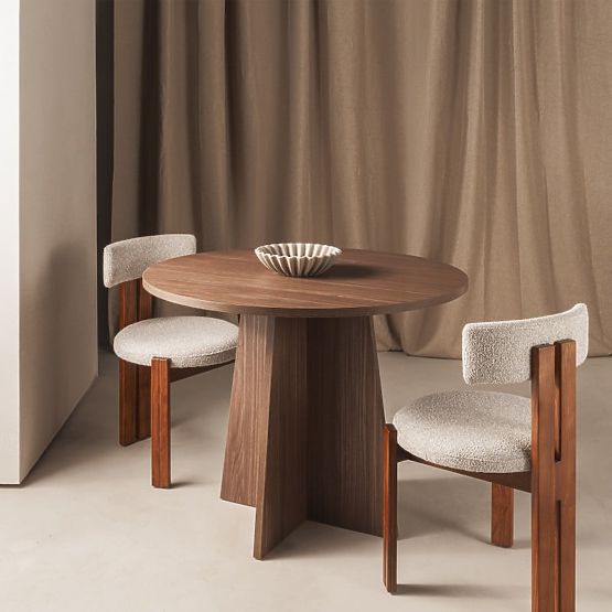 Round Dining Table Merlo 100 cm, Lincoln Walnut