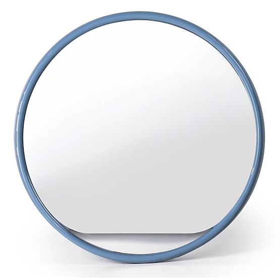 Round Hanging Mirror Zelia, Muted Blue, Glossy