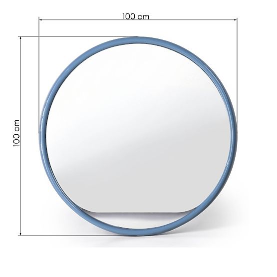 Round Hanging Mirror Zelia, Muted Blue, Glossy